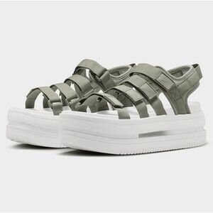 Nike Women's Icon Classic Outdoor Platform Green Army-White Sandals Size 11 NWOB